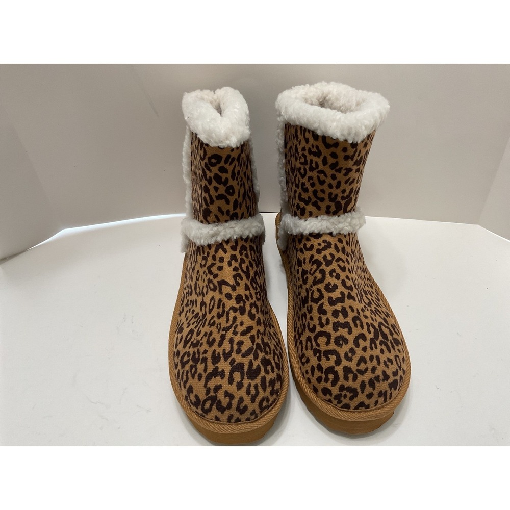 Yoki Blythe-05 Womens Leopard Print Faux Shearling Winter Boots Size 7 NEW Sh2